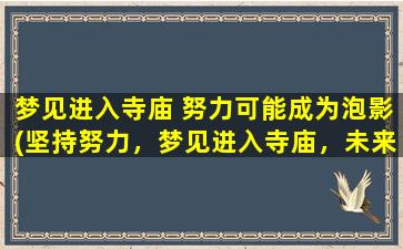 梦见进入寺庙 努力可能成为泡影(坚持努力，梦见进入寺庙，未来或许不再是泡影)